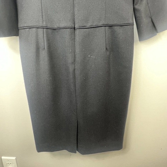 Pendleton Black Sheath Dress Size 4 3/4 sleeves Virgin Wool Midi - Picture 8 of 12